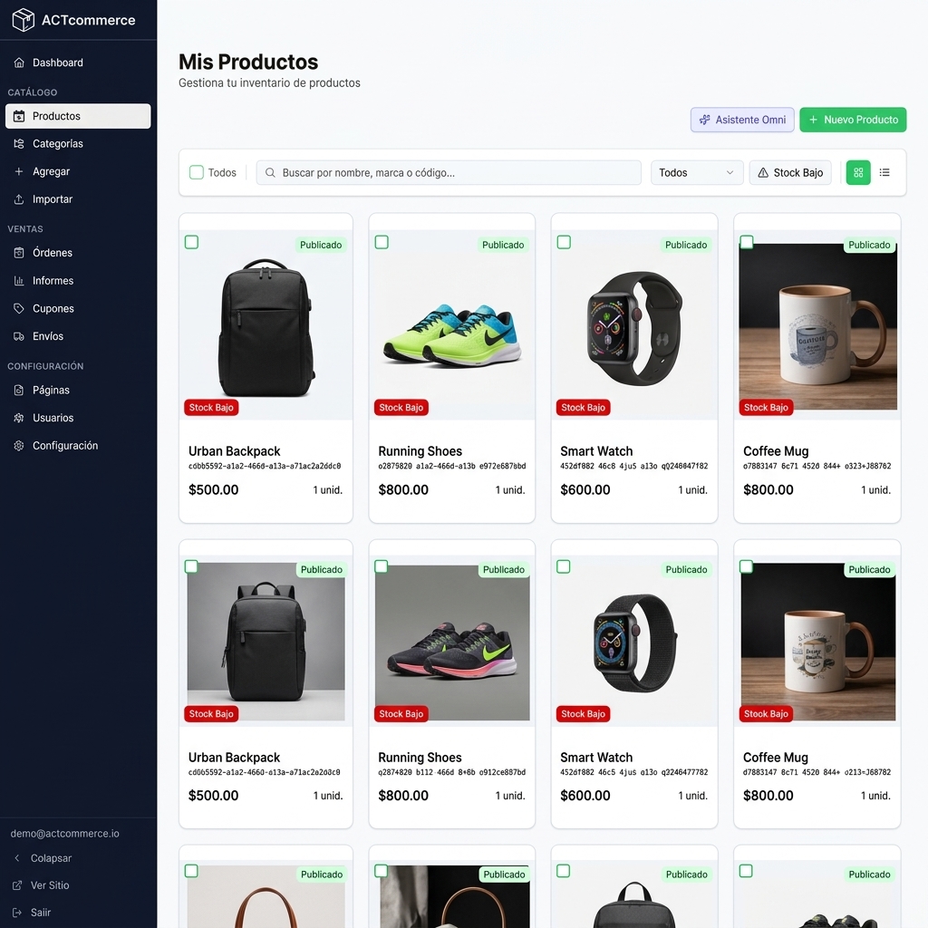 ACTcommerce Interface Showcase 2