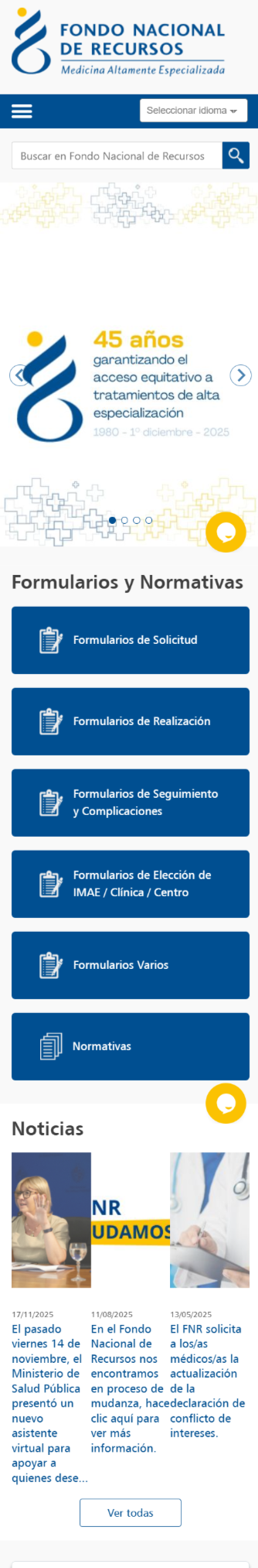 Fondo Nacional de Recursos - Vista Mobile